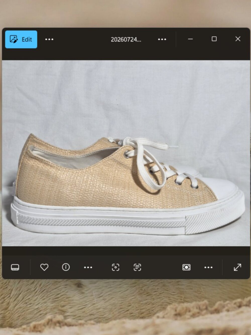 STUART WEITZMAN Ollie Natural Cotton Raffia Woven Espadrille Sneakers Shoes 10.5